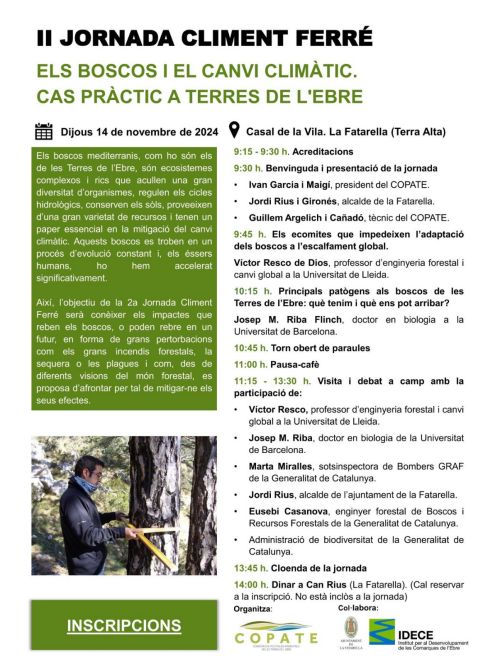 El COPATE organitza una jornada sobre l’afectaci del canvi climtic als boscos ebrencs  | EbreActiu.cat, revista digital d’oci actiu | Terres de l’Ebre ...