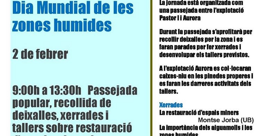 Jornada en los espacios naturales de Campred con motivo del Da Mundial de les Zonas Hmedas