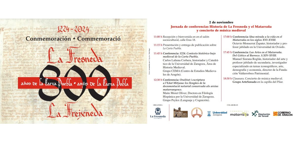 Jornades de conferncies Histria de La Fresneda i el Matarranya i concert de msica medieval