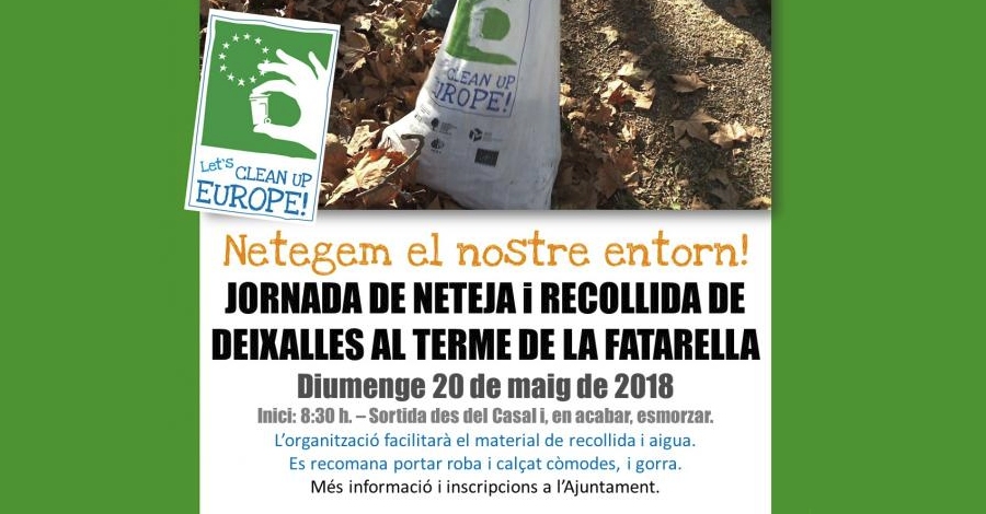 European Clean Up Day!: Jornada de neteja al terme de La Fatarella