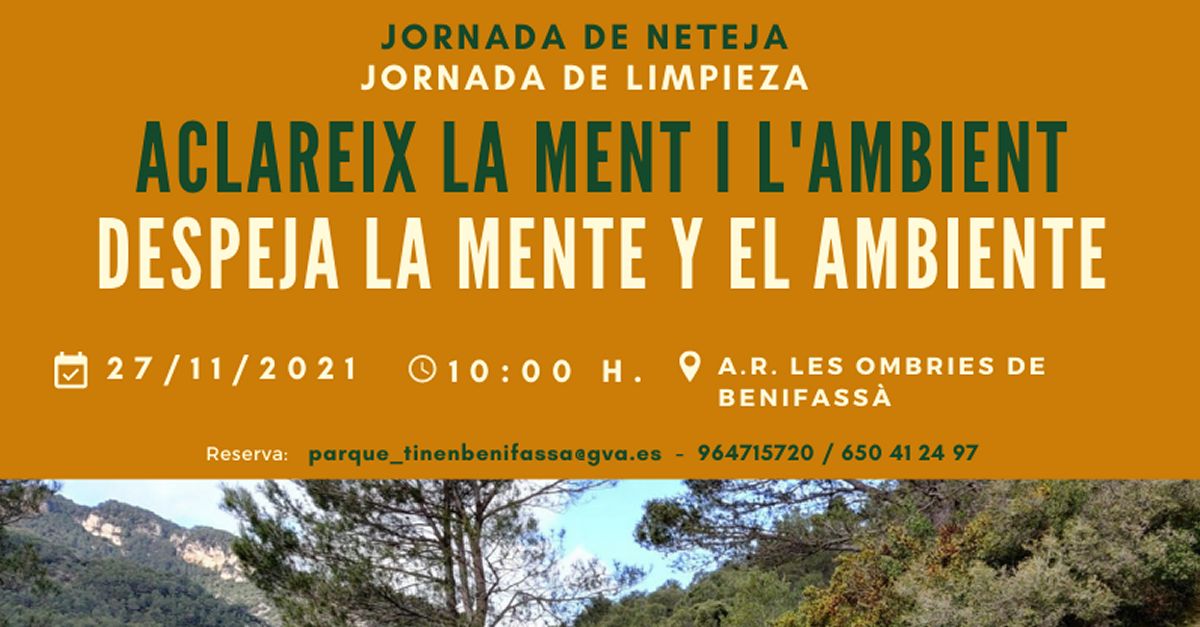 Jornada de neteja al Parc Natural de la Tinena de Benifass