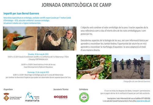 Jornada ornitolgica de camp, impartit per Juan Bernal Guerrero