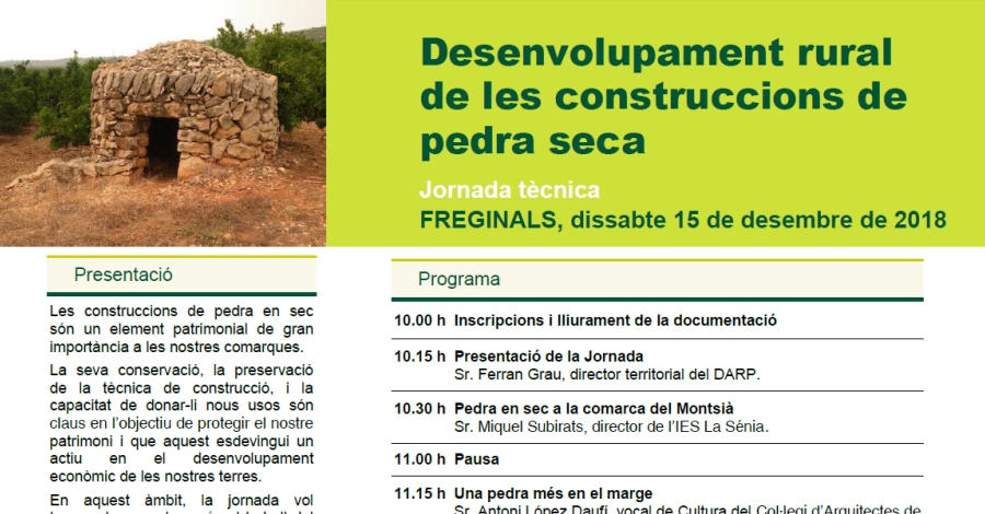 Jornada: Desenvolupament rural de les construccions de pedra seca