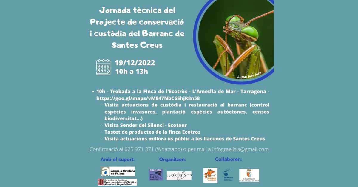 Jornada tcnica del Projecte de conservaci i custdia del Barranc de Santes Creus