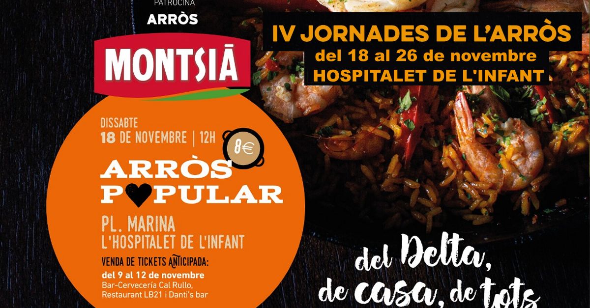 El dissabte 18 de novembre s’inauguraran les IV Jornades de l’arrs de l’Hospitalet de l’Infant amb una festa gastronmica | EbreActiu.cat, revista digital d’oci actiu | Terres de l’Ebre ...