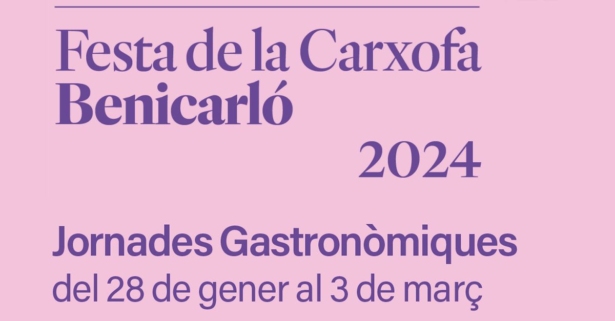 Jornades Gastronmiques de la Carxofa de Benicarl 2024