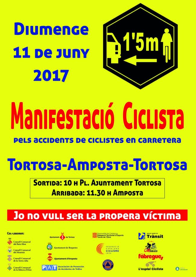 Manifestaci ciclista, pels accidents de ciclistes en carretera