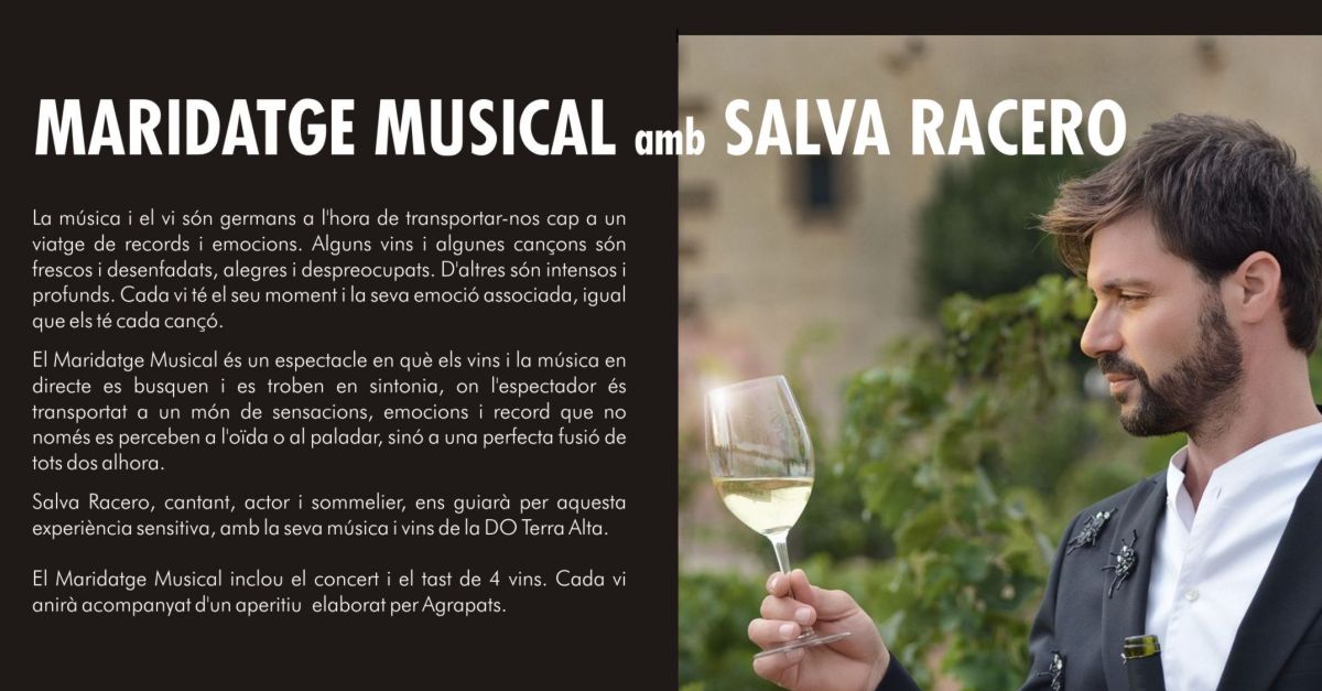 Maridatge musical amb Salva Racero i vins de la DO Terra Alta