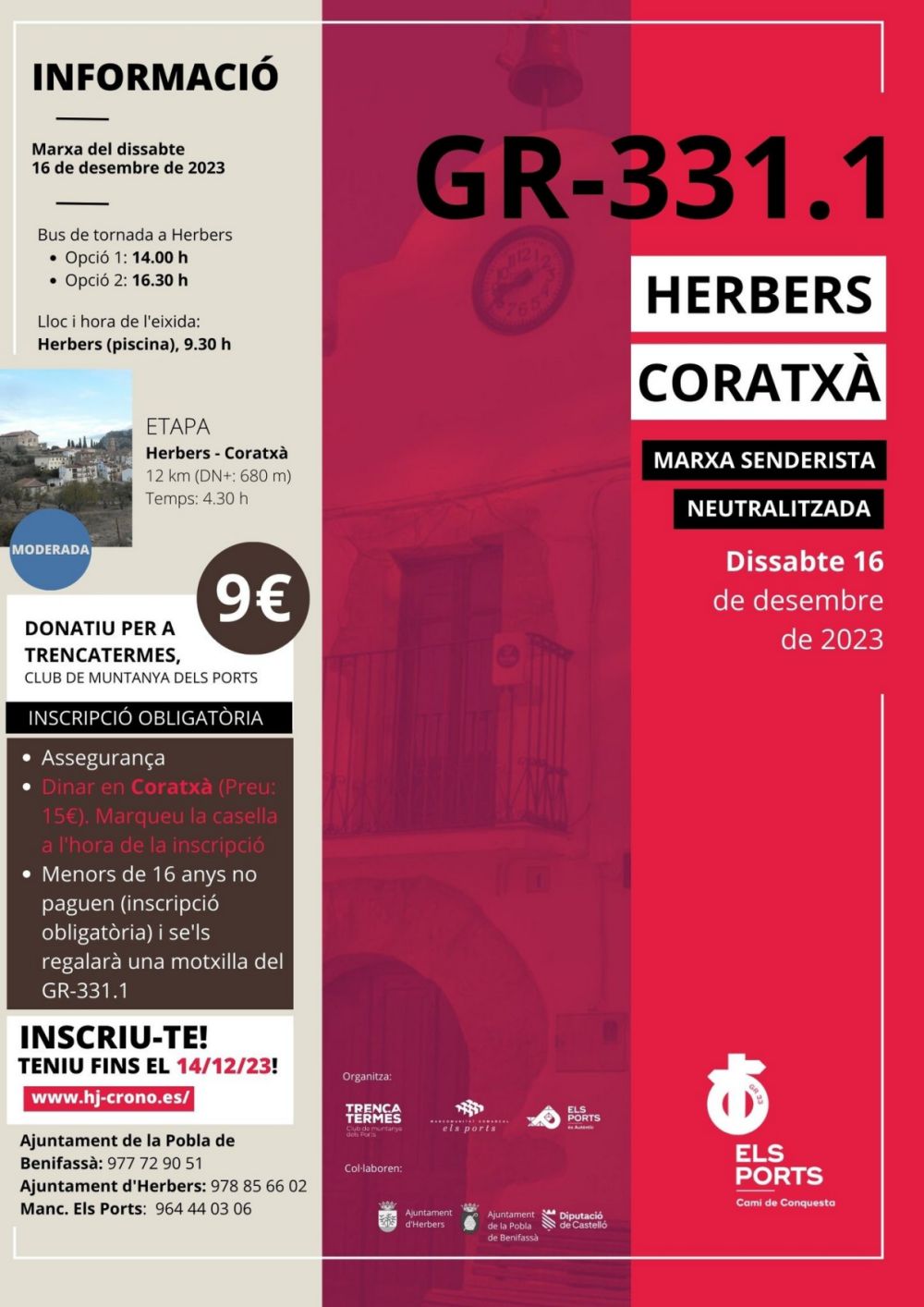 Marxa senderista neutralitzada GR-331.1 Herbers  Coratx