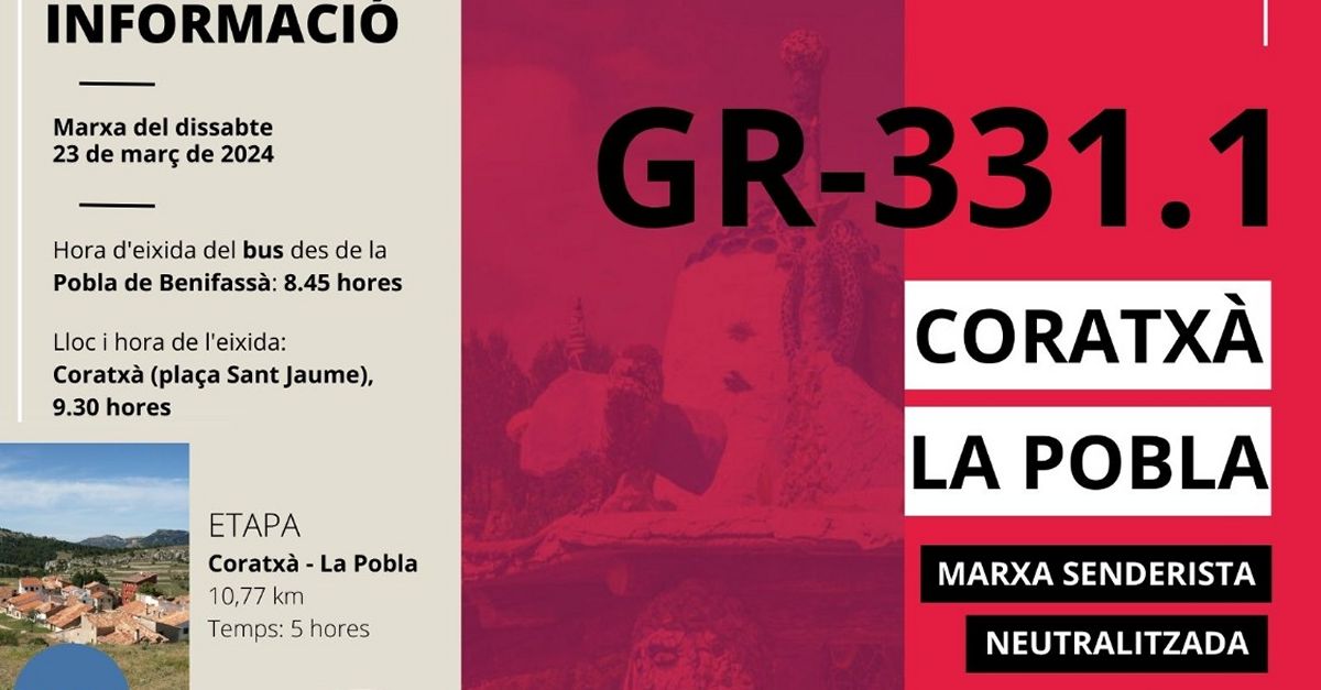 Marcha senderista GR-331.1 Coratx-La Pobla