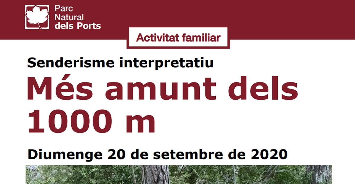 Senderisme interpretatiu: Ms amunt dels 1000 m [GRUP COMPLET]