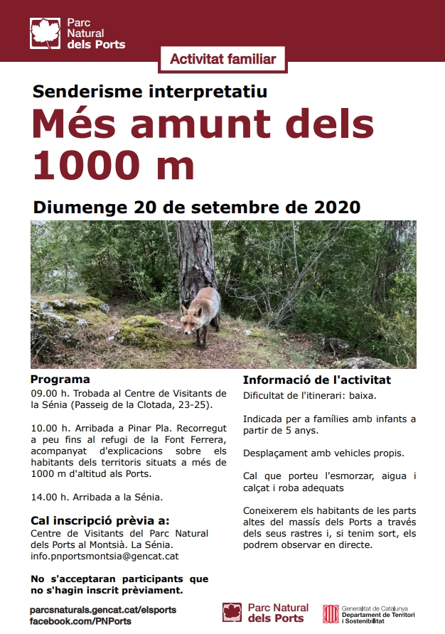 Senderisme interpretatiu: Ms amunt dels 1000 m [GRUP COMPLET]