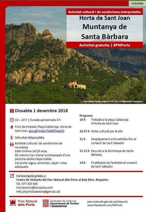 Senderisme:  Muntanya de Santa Brbara. Horta de Sant Joan