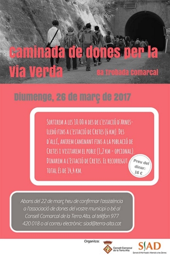 Una nova edici de la Caminada de dones per la Via Verda | EbreActiu.cat, revista digital d’oci actiu | Terres de l’Ebre ...