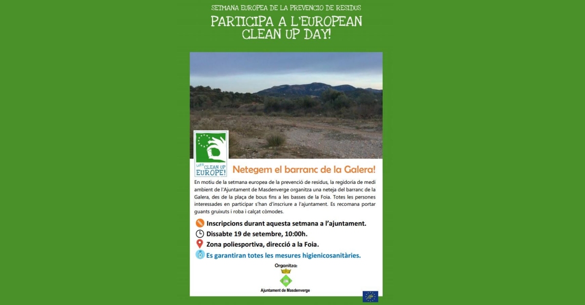 Netegem el barranc de la Galera. European Clean Up Day