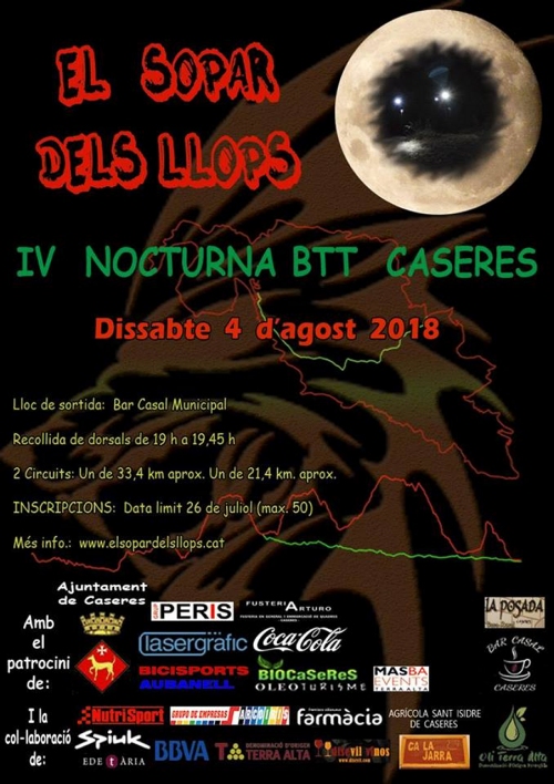 El sopar dels llops. IV Nocturna BTT Caseres