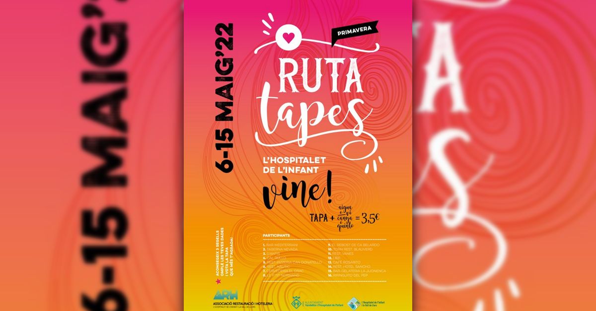 Setze bars i restaurants participaran en la 6a Ruta de tapes de l’Hospitalet de l’Infant | EbreActiu.cat, revista digital d’oci actiu | Terres de l’Ebre ...