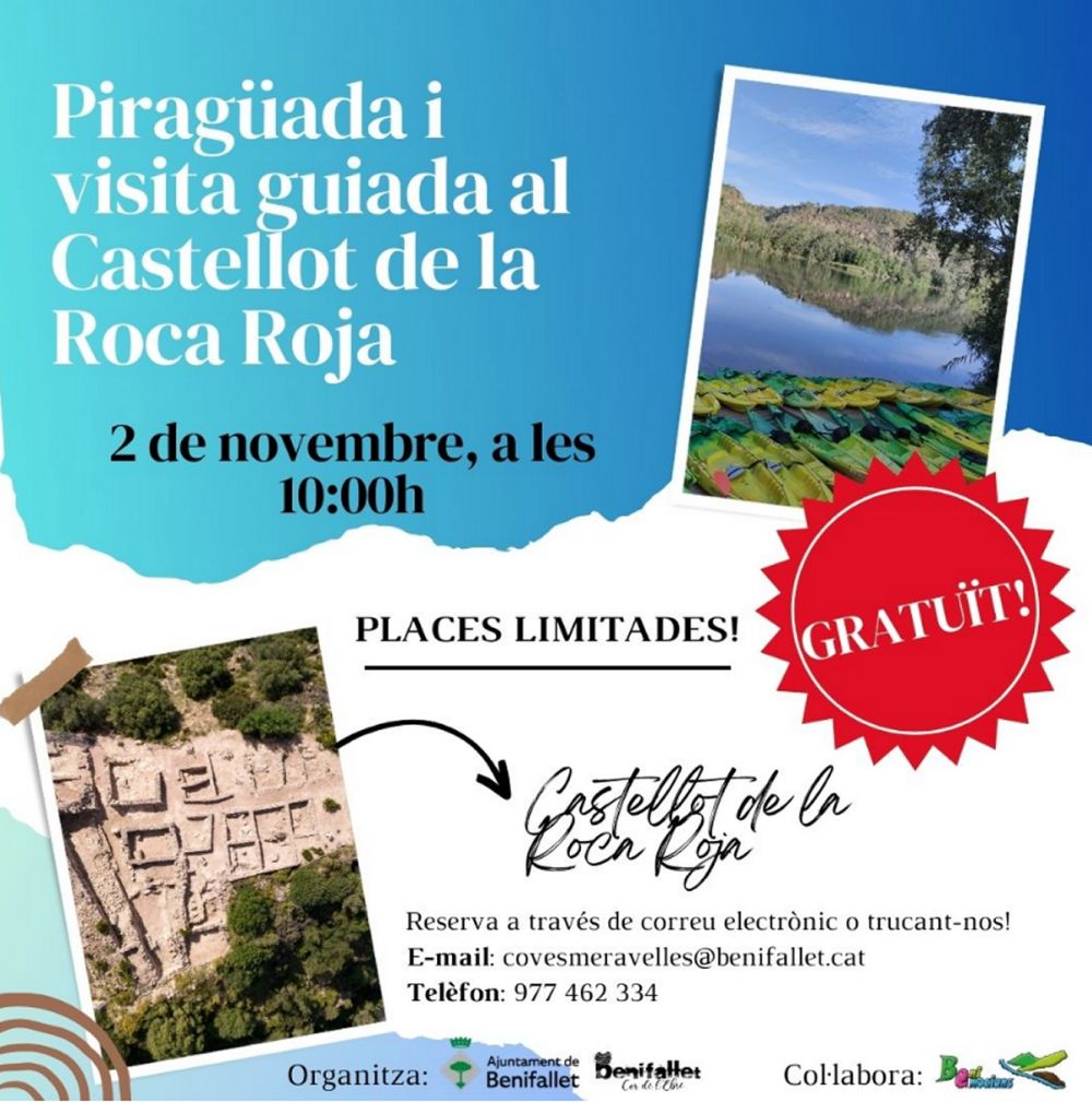 Piraguada i visita guiada al Castellot de la Roca Roja