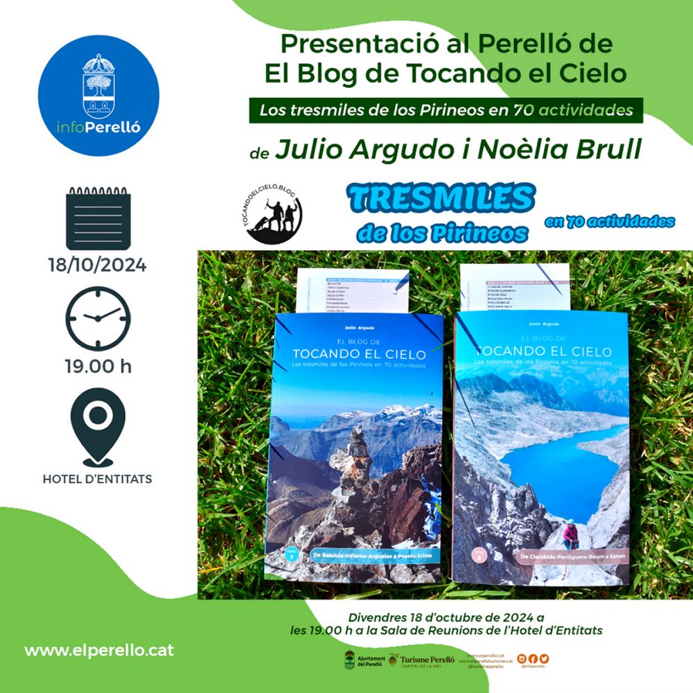 Presentaci del blog Tocando el cielo: Los tresmiles de los Pirineos en 70 actividades