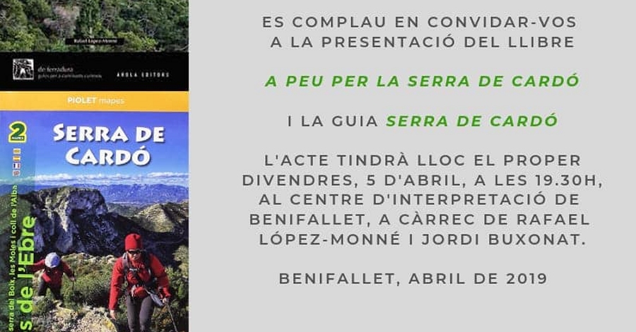 Presentaci del llibre A peu per la Serra de Card i la guia Serra de Card