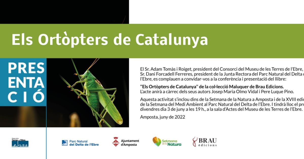 Conferencia y presentacin del libro "Els ortpters de Catalunya"  