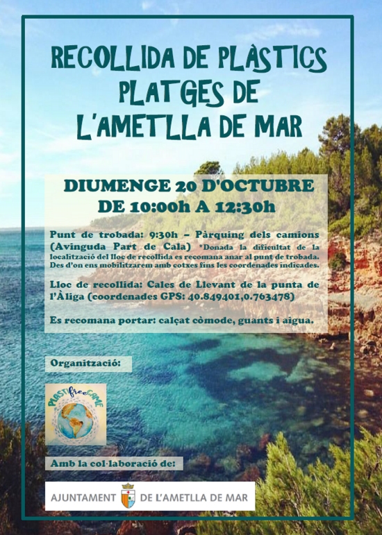 Recollida de plstics a les platges de lAmetlla de Mar