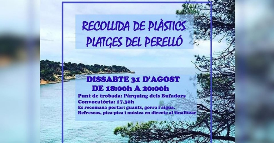 Recogida de plsticos en las playas del Perell