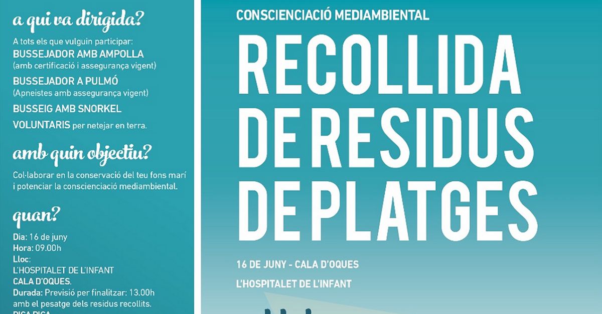 Recollida de residus a la platja de Cala dOques