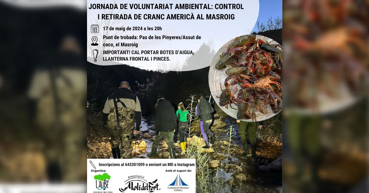 Jornada de voluntariado ambiental: Control y retirada de cangrejo americano