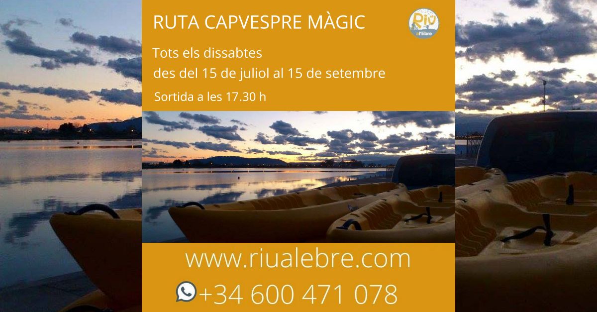 Capvespre mgic, ruta guiada en caiac pel riu amb Riu a lEbre