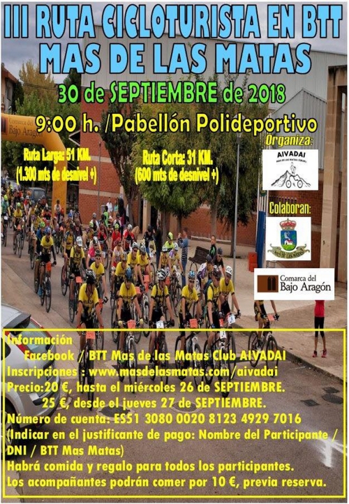 III Ruta cicloturista en btt Mas de las Matas