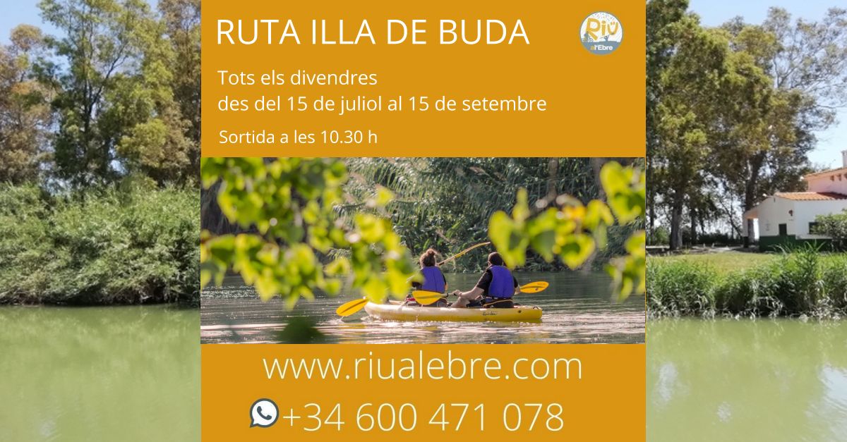 Sortida guiada en caiac a lilla de Buda amb Riu a lEbre