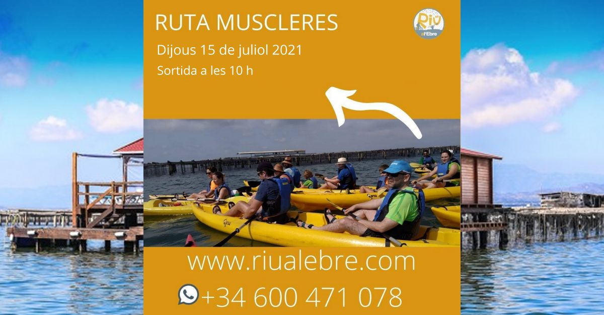 Salida guiada en kayak a las mejilloneras de la baha del Fangar con  Riu a lEbre