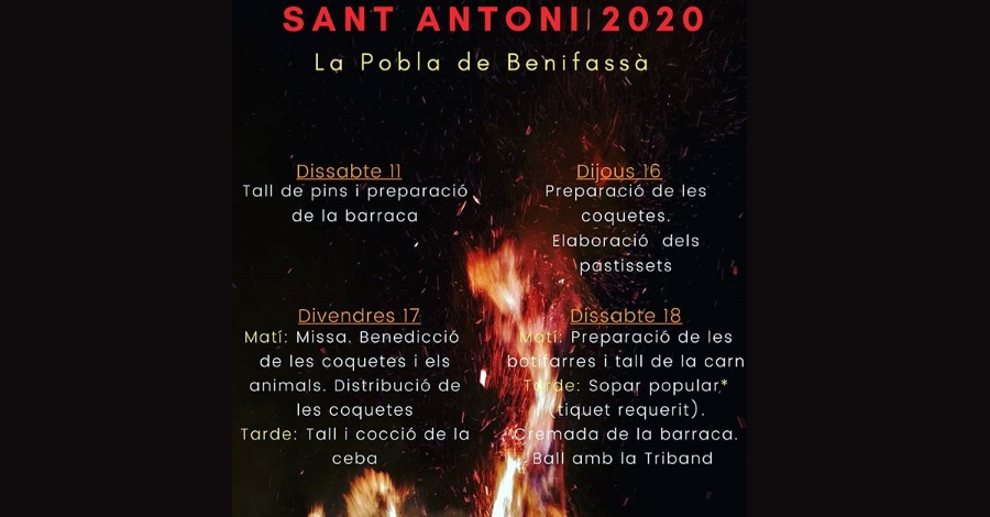 Sant Antoni 2020 La Pobla de Benifass