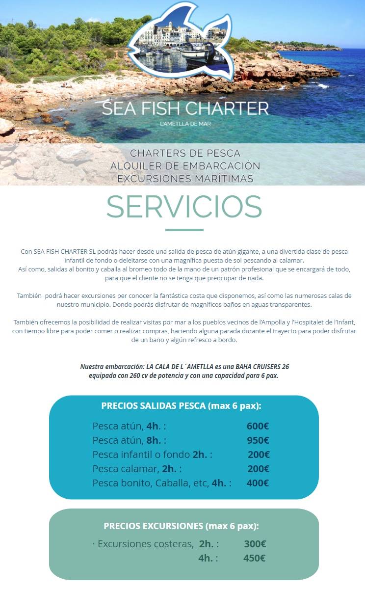 Sortides de pesca i excursions martimes (especial Setmana Santa)