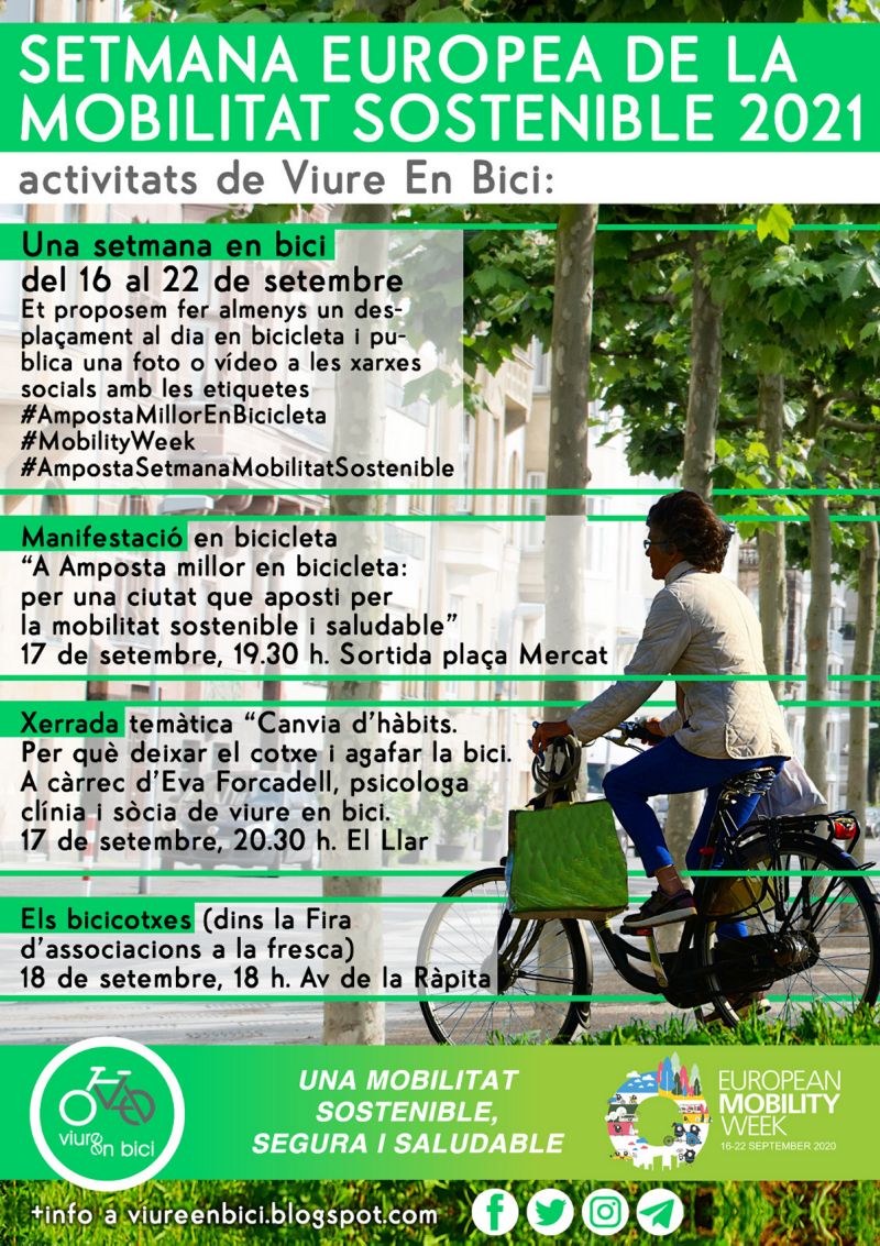 Setmana Europea de la Mobilitat Sostenible. Activitats de lentitat Viure en Bici