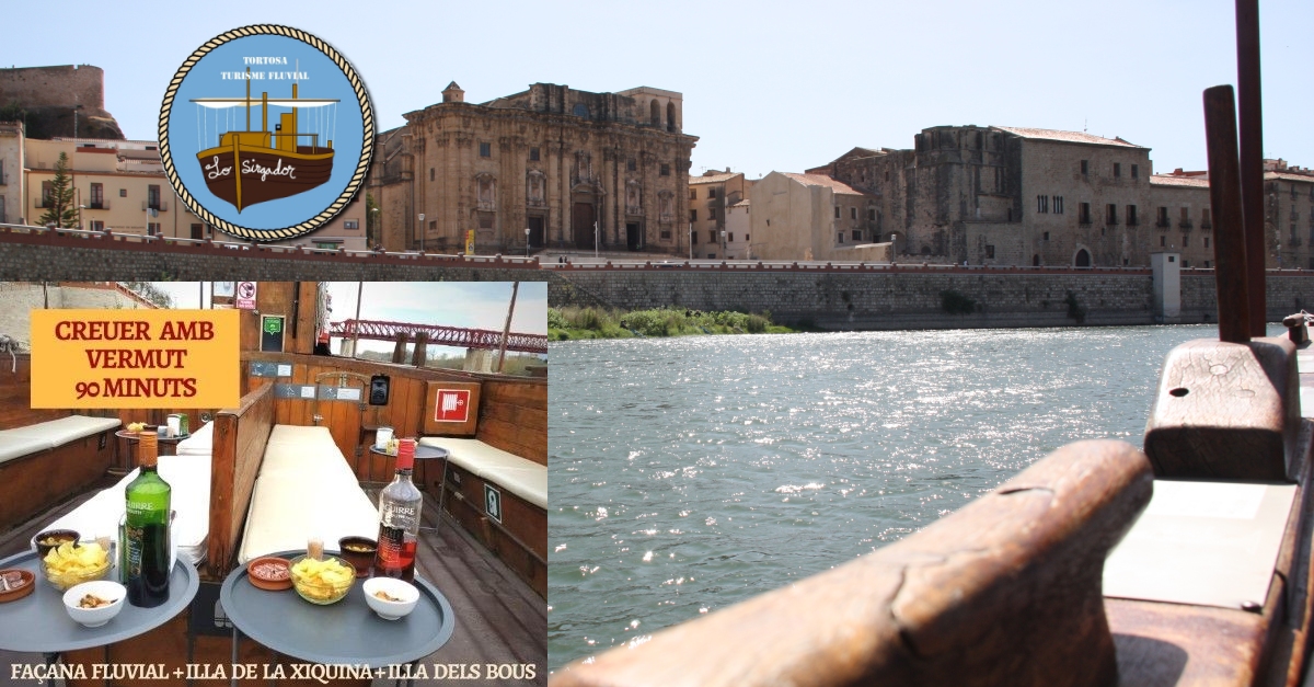 Crucero por el ro Ebro en Tortosa 90 minuto a bordo del Sirgador (vermut)