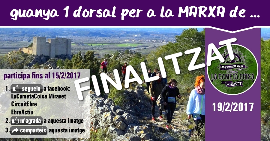 [finalitzat] Sorteig 1 dorsal: Marxa La Cameta Coixa del 19/2/2017 | EbreActiu.cat, revista digital d’oci actiu | Terres de l’Ebre ...