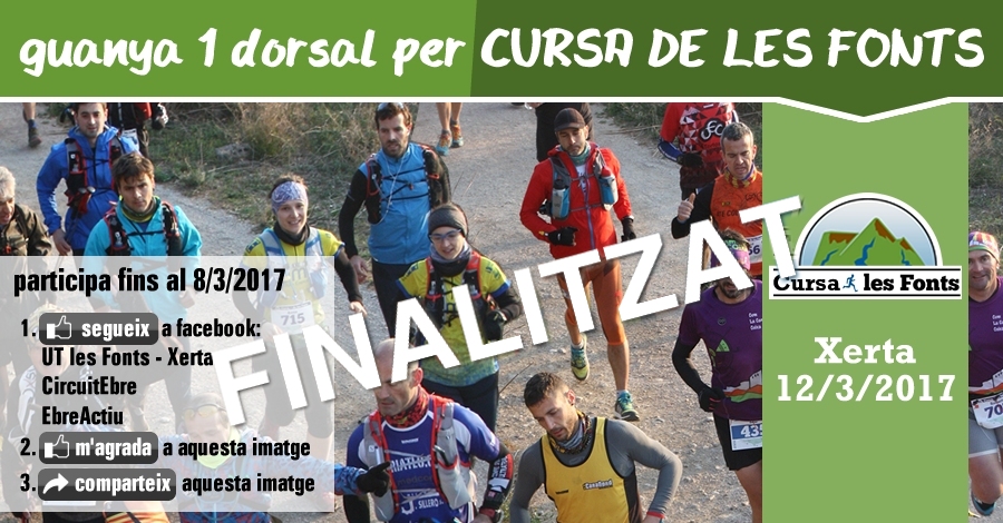 [finalitzat] Sorteig 1 dorsal: Cursa de les Fonts 12/3/2017 | EbreActiu.cat, revista digital d’oci actiu | Terres de l’Ebre ...