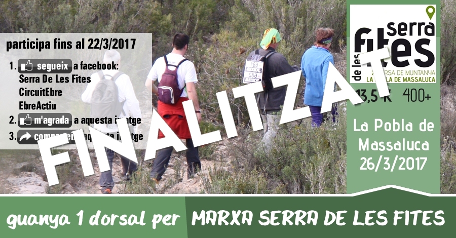 [finalitzat] Sorteig 1 dorsal: Marxa Serra de les Fites (13,5 Km i 400 m+) del 26/3/2017 | EbreActiu.cat, revista digital d’oci actiu | Terres de l’Ebre ...