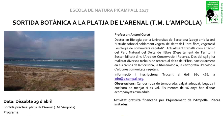 Sortida botnica a la platja de lArenal