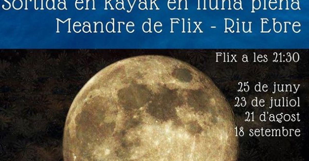 Salida en kayak en luna llena al Meandro de Flix