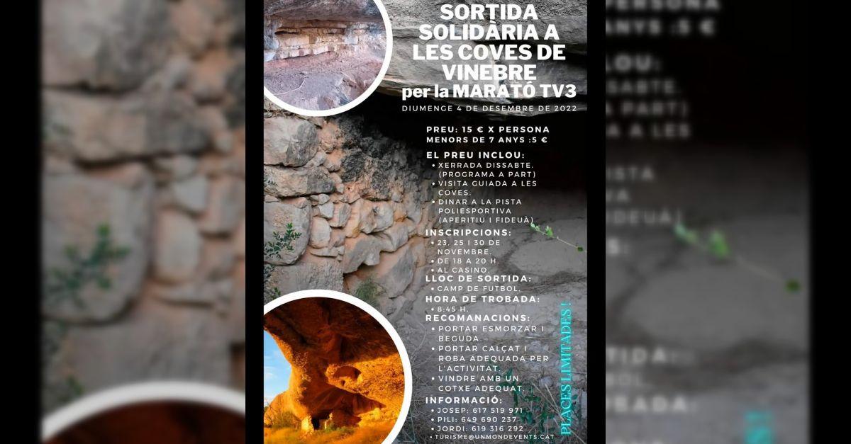 Sortida solidria a les coves de Vinebre per la Marat de TV3