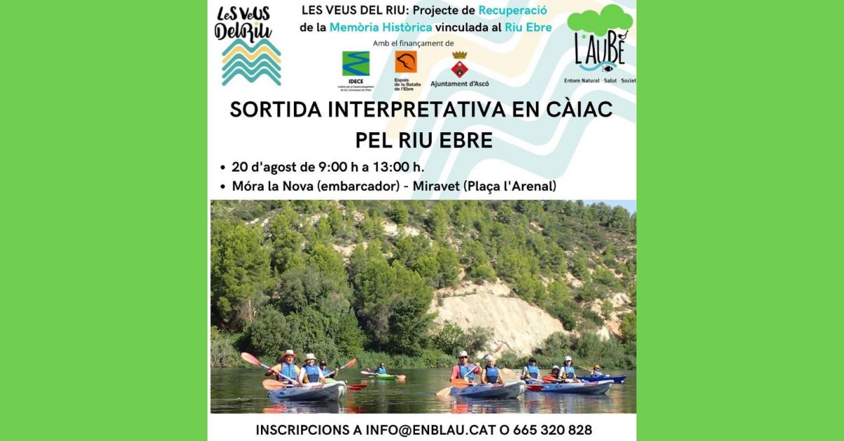 Salida interpretativa en kayak por el ro Ebro