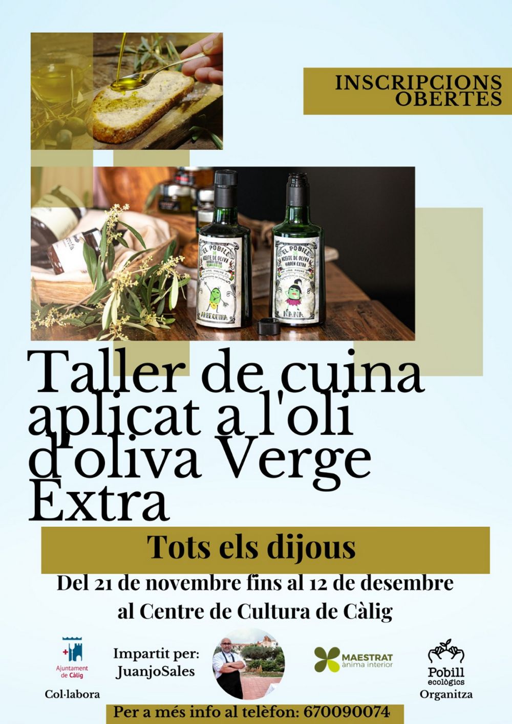 Taller de cuina aplicat a loli doliva Verge Extra