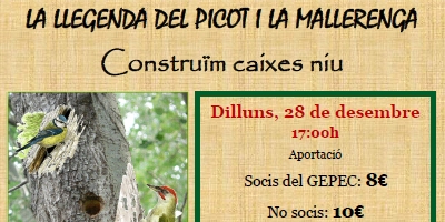 Taller: La llegenda del picot i la mallarenga. Construm caixes nius