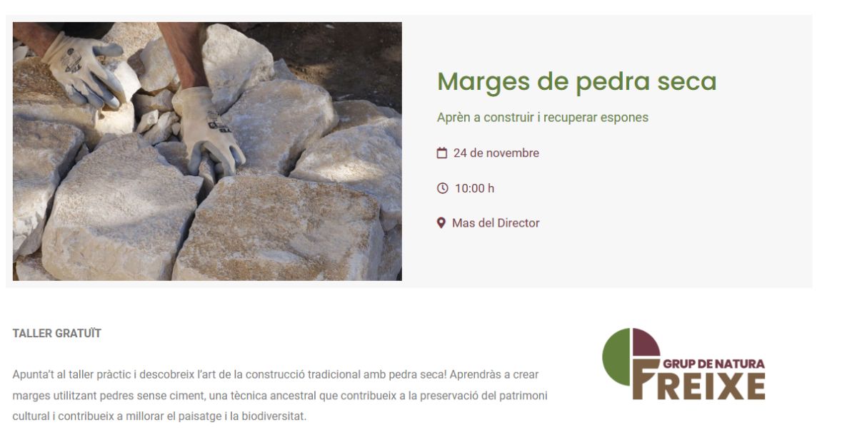 Taller: Margenes de piedra en seco