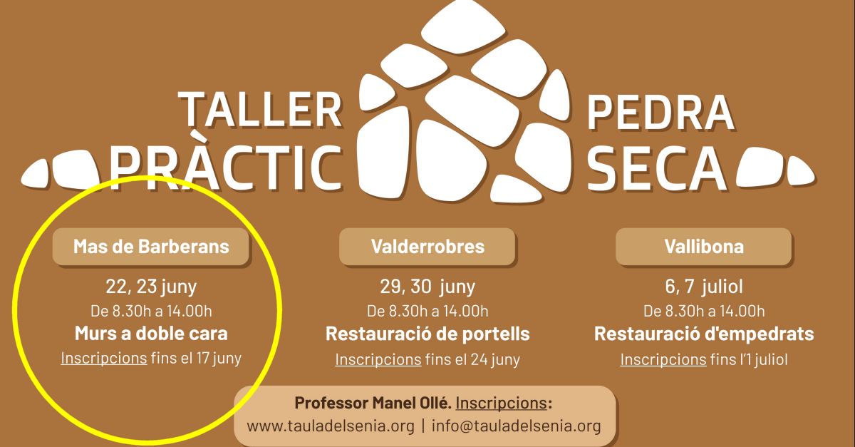 Taller prctico de piedra en seco: Muros a doble cara