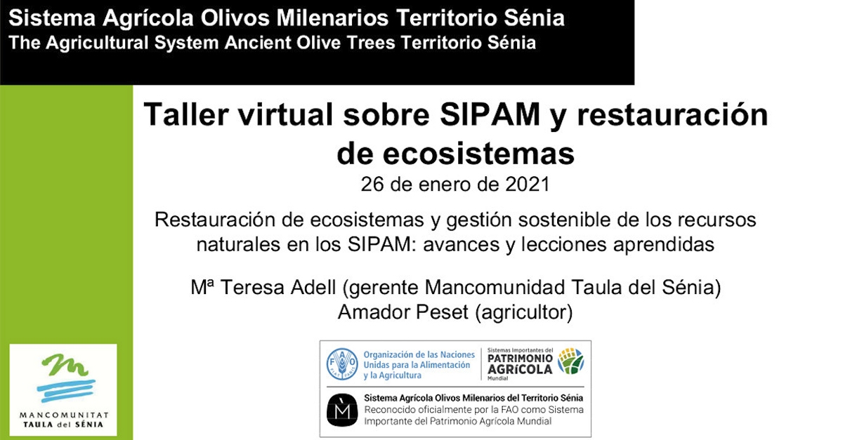 Taller virtual sobre SIPAM y restauracin de ecosistemas