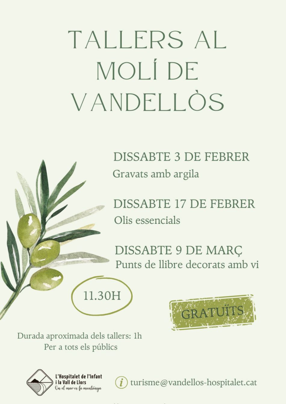 Tallers gratuts al Mol de Vandells. Gravats amb argila